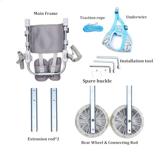 Dog Wheelchair For Back Legs, Lightweight Adjustable Dog Bicycle Trailers Dog Hip Joint Care Wheelchair Recover Mobility Aids For Small Pets Hind Limbs Disabled Or Injured Cats Carts With Wheels(Large - Image 8