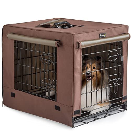 DONORO Dog Crates Kit for Small Size Dogs Indoor with Dog Crate Cover, Double Door Dog Kennels & Houses for Puppy and Cats, Collapsible Metal Contour Dog Cages - Image 2