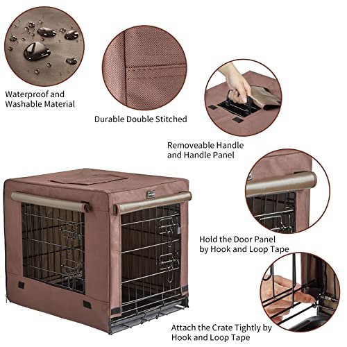 DONORO Dog Crates Kit for Small Size Dogs Indoor with Dog Crate Cover, Double Door Dog Kennels & Houses for Puppy and Cats, Collapsible Metal Contour Dog Cages - Image 5