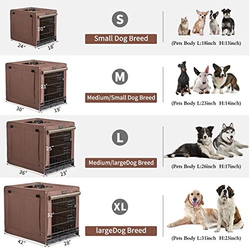 DONORO Dog Crates Kit for Small Size Dogs Indoor with Dog Crate Cover, Double Door Dog Kennels & Houses for Puppy and Cats, Collapsible Metal Contour Dog Cages - Image 6