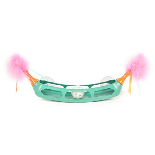 SmartyKat Track Tipper Ball Track Cat Toy w/Suction Cup, Works on Floors & Windows - Blue, One Size - Image 2