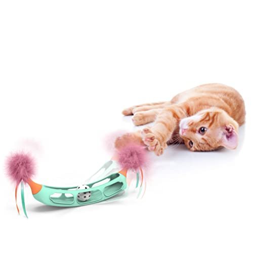 SmartyKat Track Tipper Ball Track Cat Toy w/Suction Cup, Works on Floors & Windows - Blue, One Size - Image 7