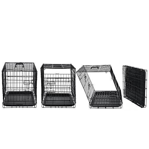 DONORO Dog Crates for Small Size Dogs Indoor, Double Door Dog Kennels & Houses for Puppy and Cats with Dog Crate Cover, Collapsible Metal Contour Dog Cages - Image 7