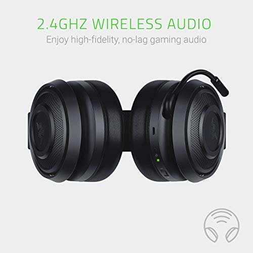 Razer Nari Essential Wireless 7.1 Surround Sound Gaming Headset: THX Spatial Audio - Auto-Adjust Headband & Swivel Cups - Auto-Adjust - Flip Mic - for PC, PS4, PS5 Only - Black - Image 5