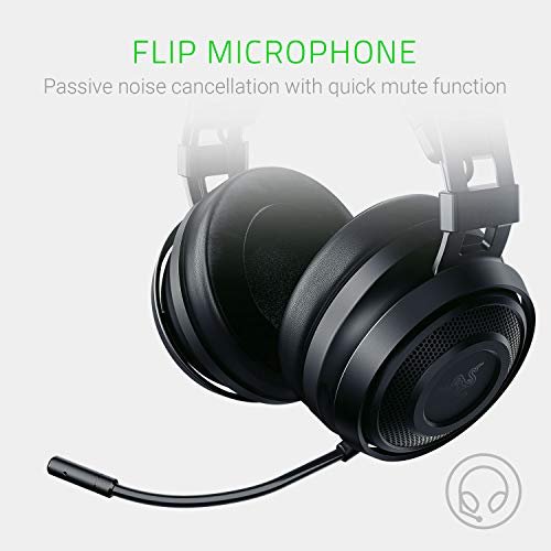 Razer Nari Essential Wireless 7.1 Surround Sound Gaming Headset: THX Spatial Audio - Auto-Adjust Headband & Swivel Cups - Auto-Adjust - Flip Mic - for PC, PS4, PS5 Only - Black - Image 7