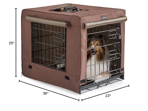 DONORO Dog Crates Kit for Small Size Dogs Indoor with Dog Crate Cover, Double Door Dog Kennels & Houses for Puppy and Cats, Collapsible Metal Contour Dog Cages - Image 8