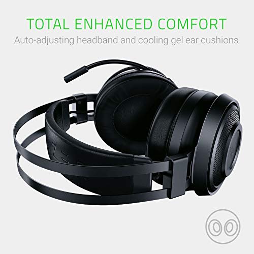 Razer Nari Essential Wireless 7.1 Surround Sound Gaming Headset: THX Spatial Audio - Auto-Adjust Headband & Swivel Cups - Auto-Adjust - Flip Mic - for PC, PS4, PS5 Only - Black - Image 4