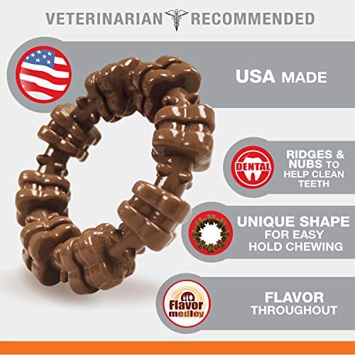 Nylabone Textured Ring Power Chew Toy for Small Dogs, Durable Dog Toys for Aggressive Chewers, Strong Dog Chew Bones To Keep Them Busy, Flavor Medley, Small - Up to 25 lbs, 1 Count - Image 4