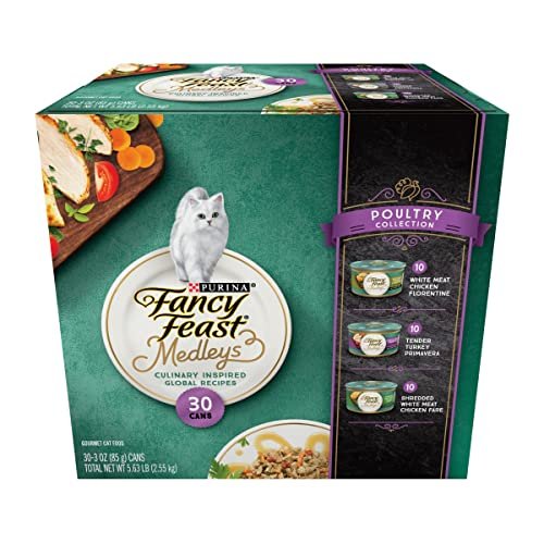 Purina Fancy Feast Medleys Poultry Collection Wet Cat Food Variety Pack - (Pack of 30) 3 oz. Cans - Image 2
