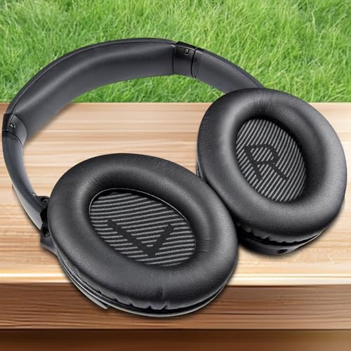 SoloWIT Replacement Earpads Cushions for Bose QuietComfort 35 (QC35) & Quiet Comfort 35 II (QC35 ii) Headphones, Ear Pads with Softer Leather, Noise Isolation Foam, Added Thickness (Black) - Image 7