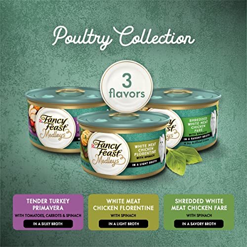 Purina Fancy Feast Medleys Poultry Collection Wet Cat Food Variety Pack - (Pack of 30) 3 oz. Cans - Image 3