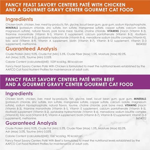 Purina Fancy Feast Pate Wet Cat Food Variety Pack, Savory Centers Pate With a Gravy Center - (2 Packs of 12) 3 oz. Pull-Top Cans - Image 7