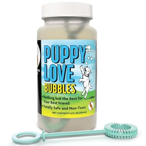 Puppy Love Bubbles, Peanut Butter & Bacon Scented Bubbles 4oz. Bottle-2 Pack Combo (1 Peanut Butter/1 Bacon) for Dogs - Image 5