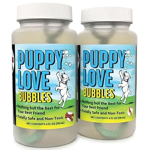 Puppy Love Bubbles, Peanut Butter & Bacon Scented Bubbles 4oz. Bottle-2 Pack Combo (1 Peanut Butter/1 Bacon) for Dogs - Image 2