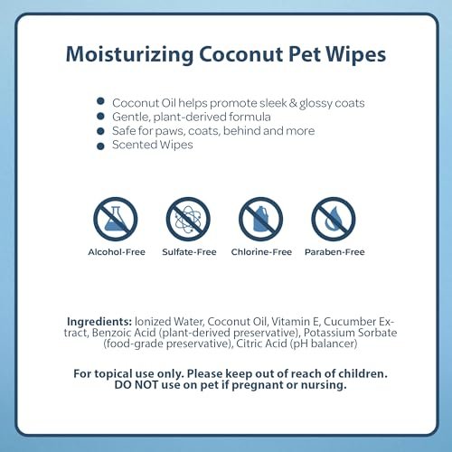 Best Pet Supplies Coconut-Scented Moisturizing Pet Wipes for Dogs & Cats – Extra Soft & Strong Grooming Wipes with Gentle Plant-Derived Formula, Model Number: WW-CO-100 Count (Pack of 1) - Image 6