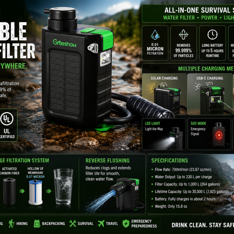 Greeshow portable electric water filter Greeshow portable electric water filter