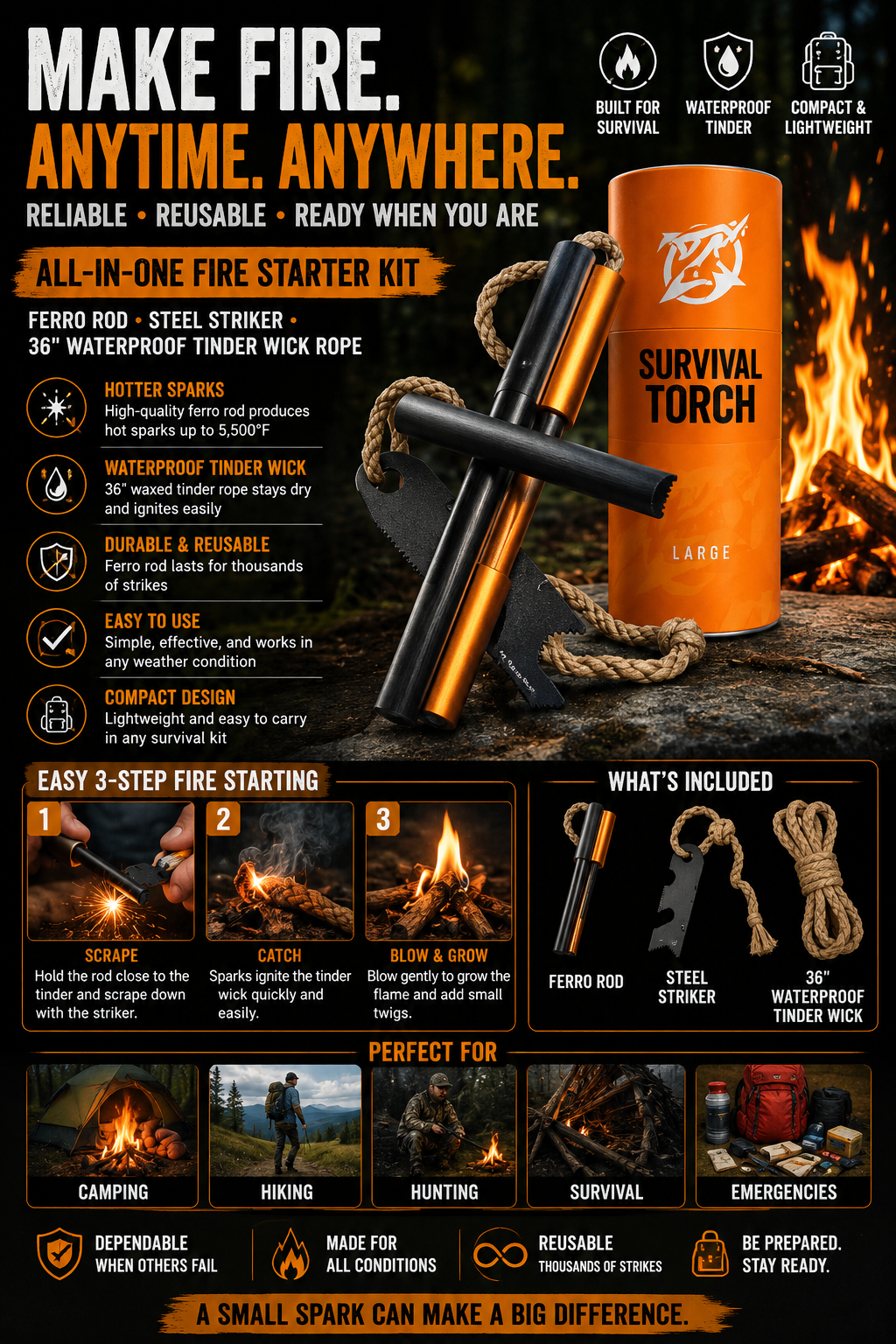 Prepared4X Fire Starter Kit Prepared4X Fire Starter Kit